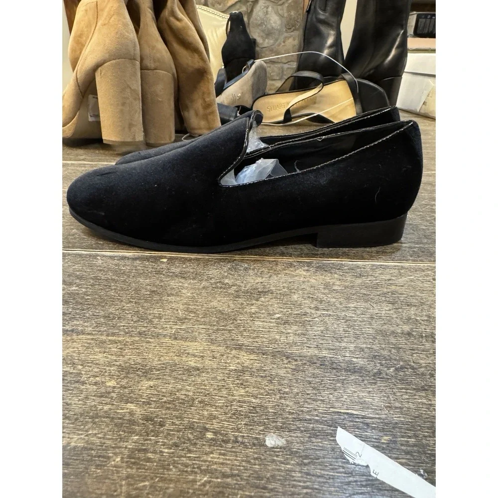mens dress shoes black velvet victorio russo style vr161287L size 8 Loafer‎